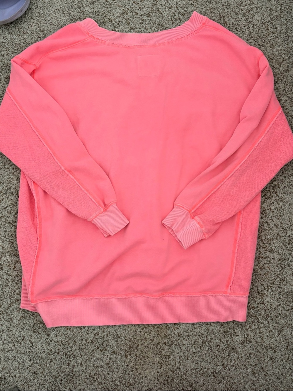 aerie V-Neck Lightweight Coral Sweater in Bright Pink - Picture 4 of 4